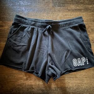 GAP 1969 Black Lounge Shorts Drawstring Pockets‎ Raw Hem Casual Athleisure
